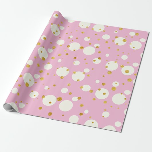 Pink Christmas Geometric design Dotty Geschenkpapier (Ungerollt)