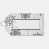 Pink Christmas Geschenk Feiertag Tag Geschenkanhänger (Rückseite Horizontal)