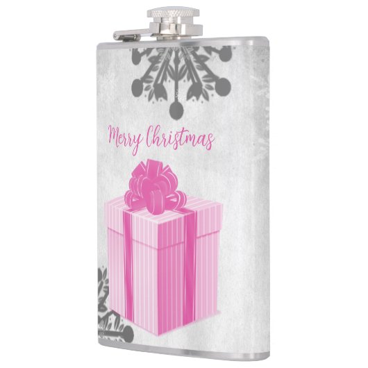 Pink Christmas Geschenk Feiertage Flask Flachmann (Links)