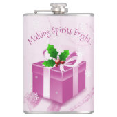 Pink Christmas Geschenk Flask Flachmann (Vorderseite)