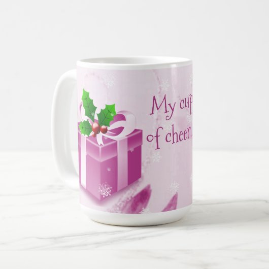 Pink Christmas Geschenk Kaffee Tasse (Vorderseite Links)