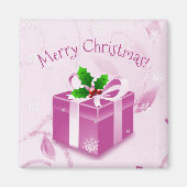 Pink Christmas Geschenk Magnet (Vorne)