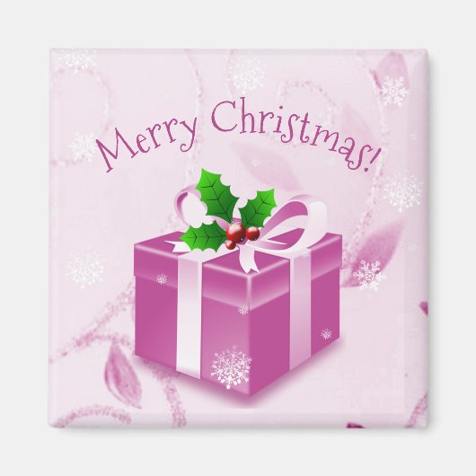 Pink Christmas Geschenk Magnet (Vorne)