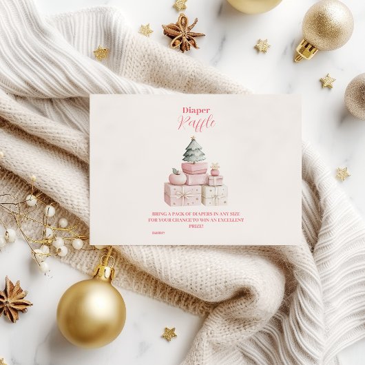 Pink Christmas Geschenke Diapper Raffle Begleitkarte