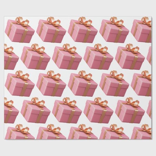 Pink Christmas Geschenkpapier (Flach)