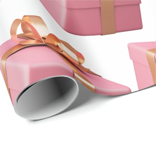 Pink Christmas Geschenkpapier (Rolleneckpunkt)