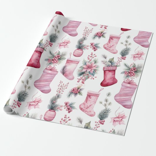 Pink Christmas Geschenkpapier (Ungerollt)