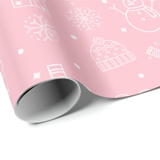 Pink Christmas Geschenkpapier (Rolleneckpunkt)