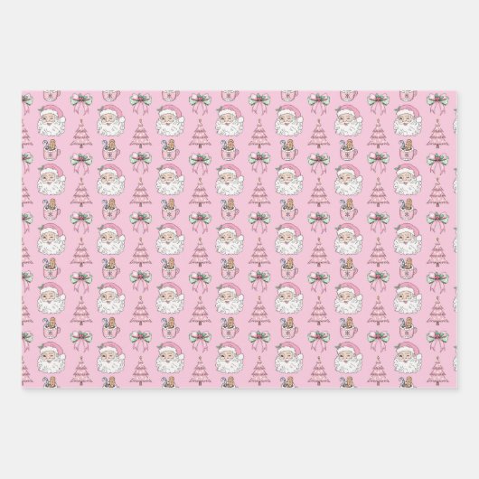 Pink Christmas Geschenkpapier Set (Vorderseite 3)