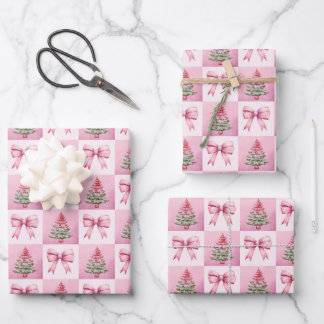Pink Christmas Geschenkpapier Set