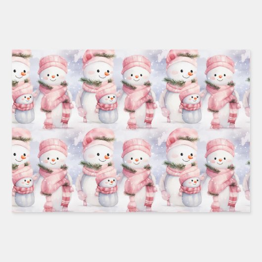 Pink Christmas Geschenkpapier Set (Vorderseite 3)