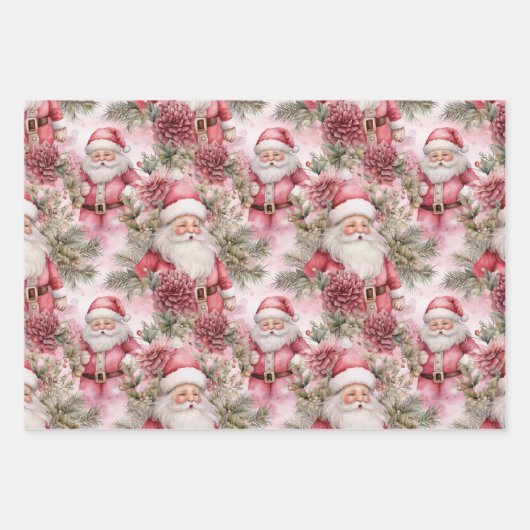 Pink Christmas Geschenkpapier Set (Vorderseite)