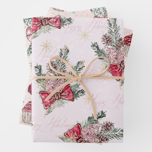 Pink Christmas Geschenkpapier Set (Beispiel)