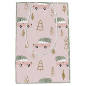 Pink Christmas Gift Bag Mittlere Geschenktüte (Vorderseite)