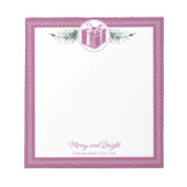 Pink Christmas Gift Personalized Notizblock (Vorderseite)
