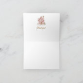 Pink Christmas GingerBroad Baby Dusche Dankeskarte (Innenseite)