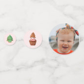 Pink Christmas Gingerbrot Haus Geburtstag Konfetti (Rückseiten)