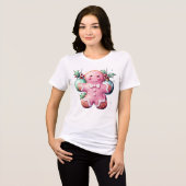 Pink Christmas Gingerbrot Tri-Blend Shirt (Vorderseite voll)