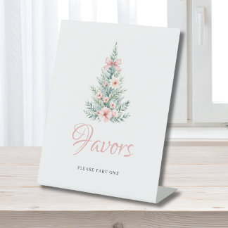 Pink Christmas Girl Baby Dusche Gefallen Sockelschild