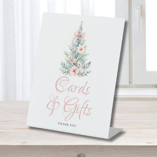 Pink Christmas Girl Babyduschkarten Geschenke Sockelschild