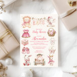 Pink Christmas Girl Collage Baby Dusche Einladung<br><div class="desc">Dieses festliche Baby-Duschdesign strahlt mit Urlaubsfreuden aus und besticht durch eine Collage von handbemalten rosa Elementen - von kuscheligen Wintertieren über gemütliche Outfits bis hin zu Kuchen, Spielzeug und einer traumhaften Krippenlandschaft. Weiche Farbtöne und Aquarellfarben sorgen für ein spielerisches und herzliches Fest, um ein kleines Mädchen während der magischen Weihnachtszeit...</div>