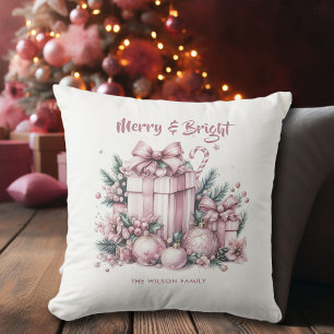 Pink Christmas Glam Merry Décor Personalisiert Kissen