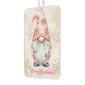 Pink Christmas Gnome Gold Snowflakes Autolufterfrischer (Links)