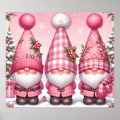 Pink Christmas Gnomes Poster (Vorne)
