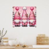 Pink Christmas Gnomes Poster (Küche)