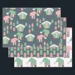 Pink Christmas Gnomes Village City Geschenkpapier Set<br><div class="desc">Weihnachts-Muster Wrapping Papier Platten ideal für Geschenkverpackung und Handwerk.</div>