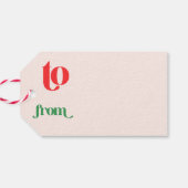 Pink Christmas Green and Red Groovy Modern Retro Geschenkanhänger (Rückseite Horizontal)