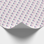 Pink Christmas Holly & Stars Coquette Wrapping Pap Geschenkpapier (Ecke)