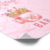 Pink Christmas Hot Chocolate Bar Sign Poster (Ecke)