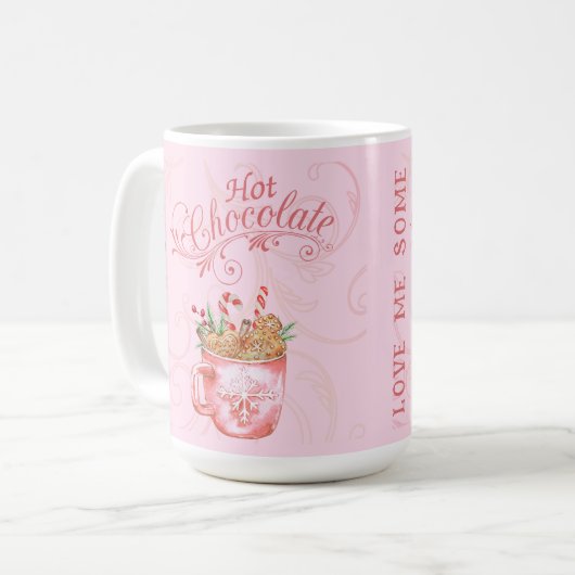 Pink Christmas Hot Chocolate Tasse (Vorderseite Links)