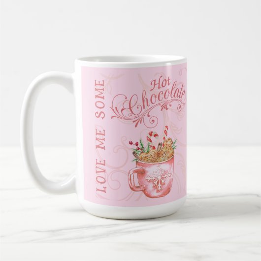 Pink Christmas Hot Chocolate Tasse (Links)