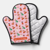 Pink Christmas Hunde Personalisiert Ofenhandschuh (Vorderseite/Rückseite)