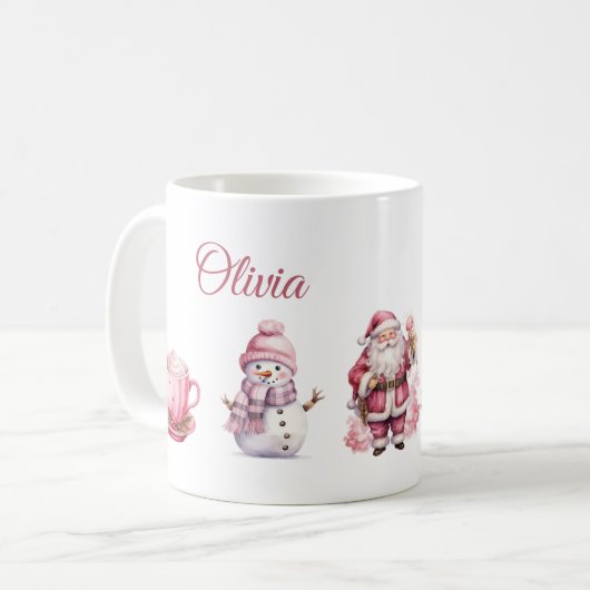 Pink Christmas Kaffeetasse (Vorderseite Links)