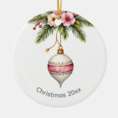 Pink Christmas Keramik Ornament (Vorne)