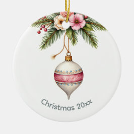 Pink Christmas Keramik Ornament