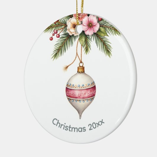 Pink Christmas Keramik Ornament (Links)