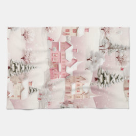 Pink Christmas kitchen towel. Geschirrtuch