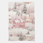 Pink Christmas kitchen towel. Geschirrtuch (Vertikal)
