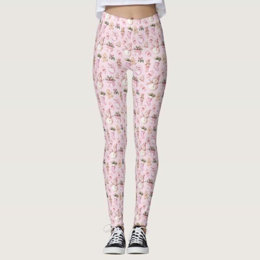 Pink Christmas Leggings (Vorderseite)