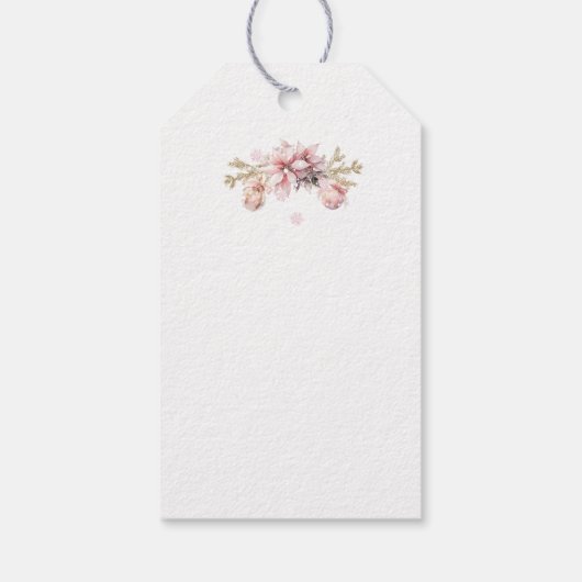 Pink Christmas Little Girl Geschenkanhänger (Rückseite)