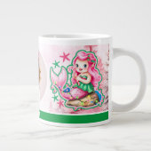 Pink Christmas Mermaid Kids Foto Tasse (Rechts)
