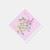 Pink Christmas Mistletoe Napkin Serviette (Ecke)