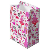 Pink Christmas Mittlere Geschenktüte (Vorderseite Schrägansicht)