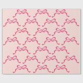 Pink Christmas Modern Holiday Bows Geschenkpapier (Flach)