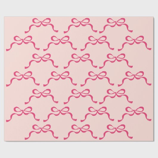 Pink Christmas Modern Holiday Bows Geschenkpapier (Flach)