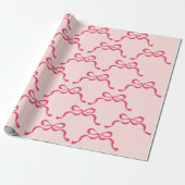 Pink Christmas Modern Holiday Bows Geschenkpapier (Ungerollt)